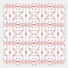 Cuadrada Pegatina de patrón abstracto jeroglífico