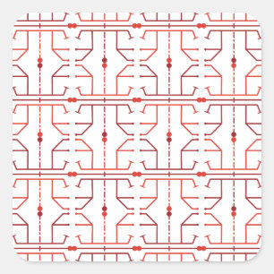 Cuadrada Pegatina de patrón abstracto jeroglífico