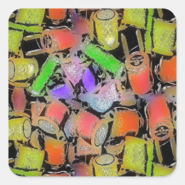 CUADRADA PEGATINA DE PATRÓN DE COTTON REELS