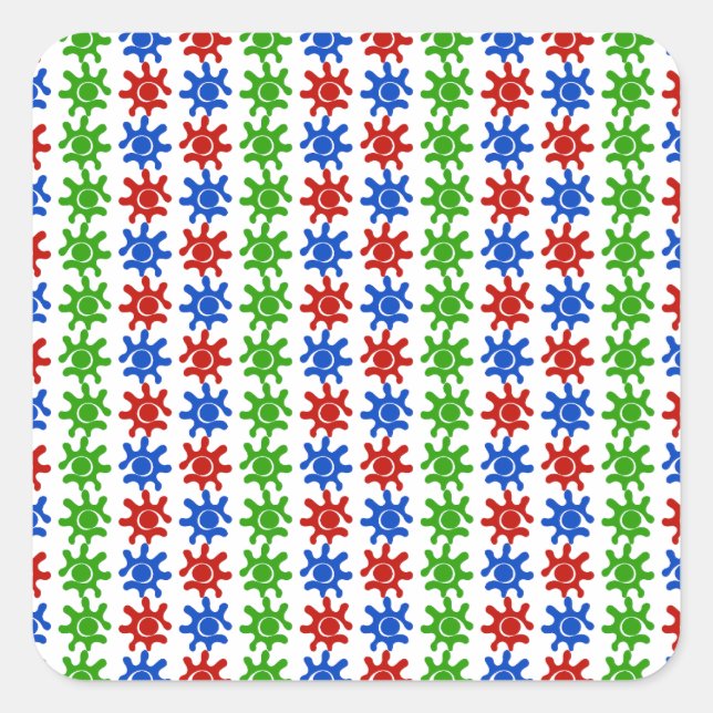 Cuadrada Pegatina de patrón de resumen extraño (Anverso)