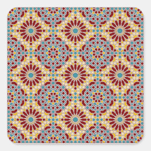 Cuadrada Pegatina de patrones geométricos islámicos
