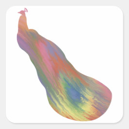 Cuadrada Pegatina de pavo real de estilo acrílico