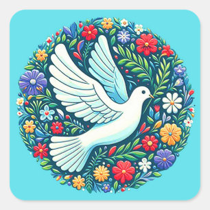 Cuadrada Pegatina de Peace Dove