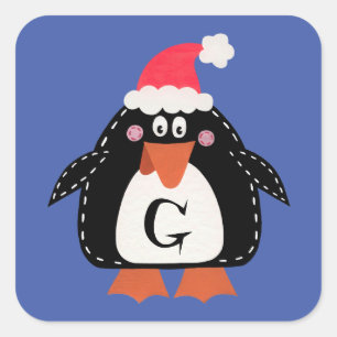 Cuadrada Pegatina de Penguin Square Navidades personalizado