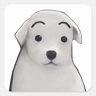 Cuadrada Pegatina de perrito sorprendido