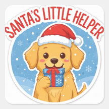 Pegatina de perro de Navidad ayudante de Santa