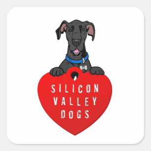 Cuadrada Pegatina de perros de Silicon Valley
