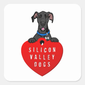 Cuadrada Pegatina de perros de Silicon Valley