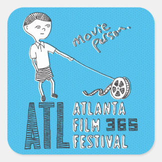 Cuadrada Pegatina de persona de cine