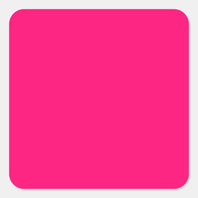 Cuadrada Pegatina de Personalizable Neon Pink - Negrita y v (Anverso)