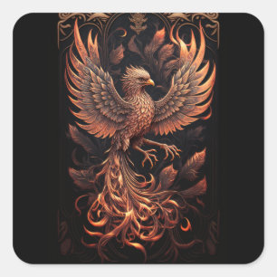 Cuadrada pegatina de phoenix