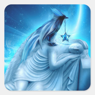 Cuadrada Pegatina de Phoenix del cuervo