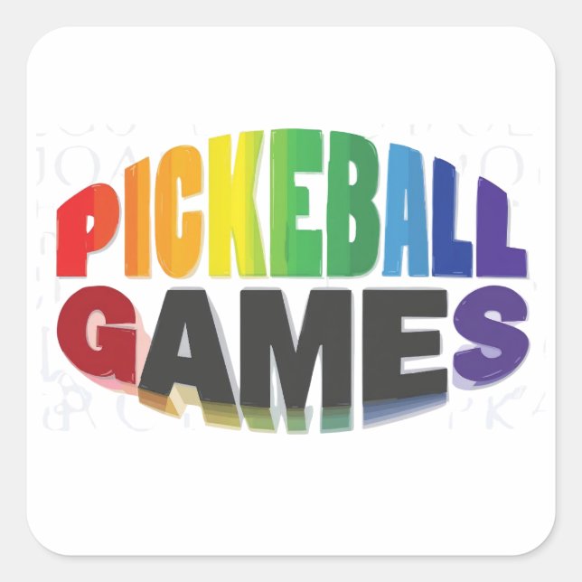 Cuadrada Pegatina de Pickleball (Anverso)