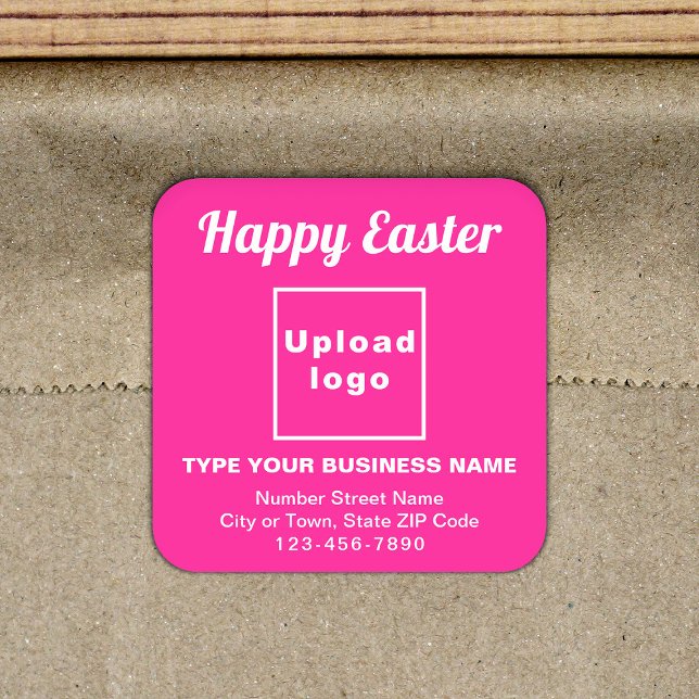 Cuadrada Pegatina de Pink Easter Business Square (Subido por el creador)