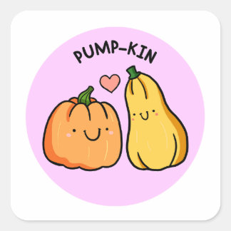 Cuadrada Pegatina de piño de amistad de calabaza