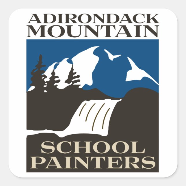 Cuadrada Pegatina de pintores de la escuela de montaña Adir (Anverso)