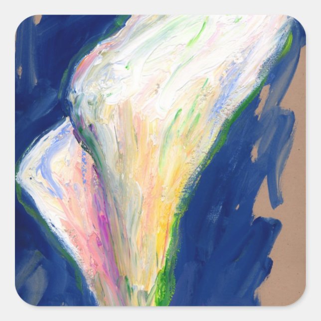 Cuadrada pegatina de pintura de flores de Lily "Tuxedo Cuff (Anverso)