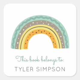 Cuadrada Pegatina de placa de fletamento arcoiris