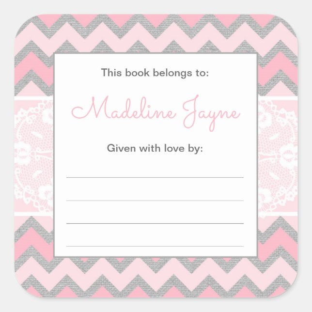 Cuadrada Pegatina de plancha Baby Shower Chica de moda (Anverso)