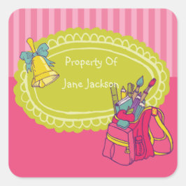 Cuadrada Pegatina de planchas personalizadas de mochila Gir