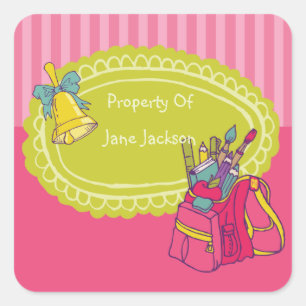 Cuadrada Pegatina de planchas personalizadas de mochila Gir