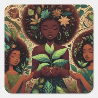 Cuadrada Pegatina de plantas de retención manual