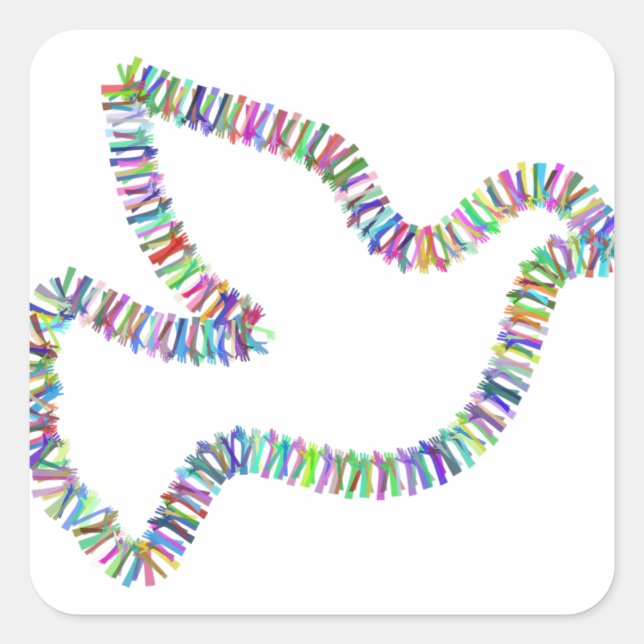 Cuadrada Pegatina de Plaza de Aves (Anverso)