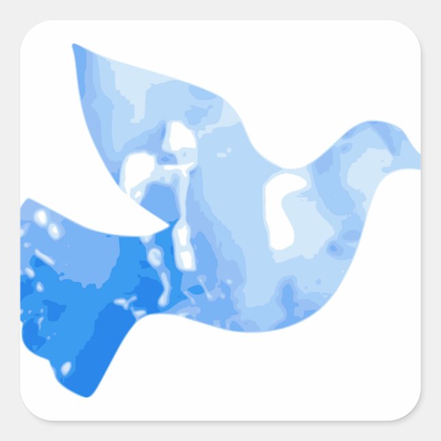 Cuadrada Pegatina de Plaza de Aves (Anverso)