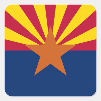 Cuadrada Pegatina de Plaza de la Bandera de Arizona