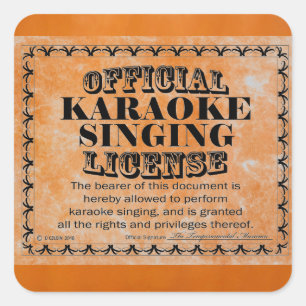 Cuadrada Pegatina de Plaza de Licencia de Canto de Karaoke