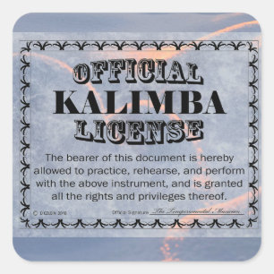 Cuadrada Pegatina de Plaza de Licencia de Kalimba