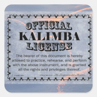 Cuadrada Pegatina de Plaza de Licencia de Kalimba