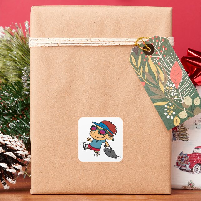 Cuadrada Pegatina de plaza de viaje infantil (Subido por el creador)