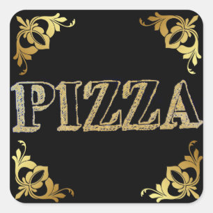 Cuadrada Pegatina de Plaza Pizza