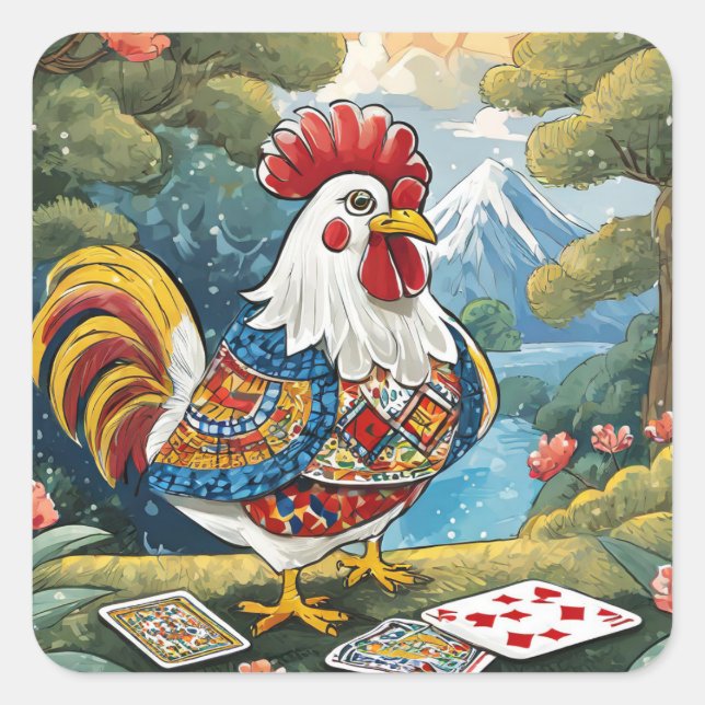 Cuadrada Pegatina de polo (Anverso)