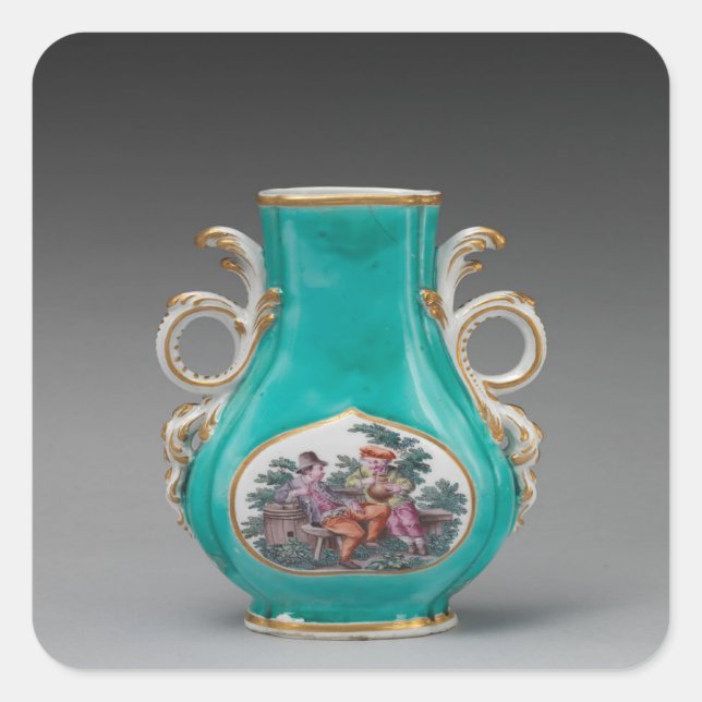 Cuadrada Pegatina de porcelana de Chelsea (Anverso)