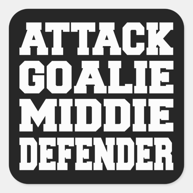 Cuadrada Pegatina de Posiciones del Reproductor de Lacrosse (Anverso)