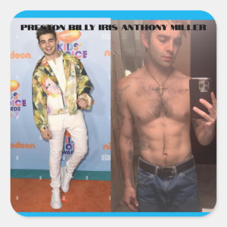 Cuadrada Pegatina de Preston Billy Iris Anthony Miller