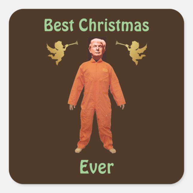 Cuadrada Pegatina de prisioneros de Trump (Anverso)