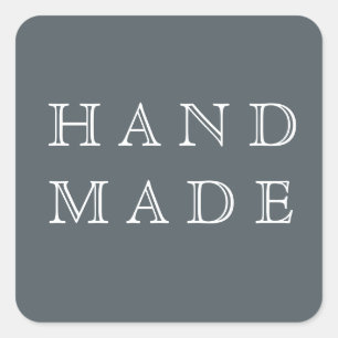 Cuadrada Pegatina de producto azul de acero estilo script m