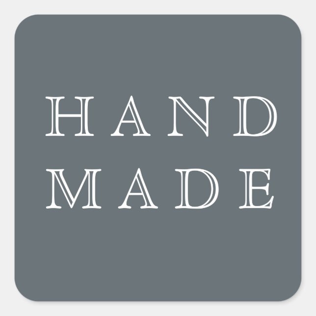 Cuadrada Pegatina de producto azul de acero estilo script m (Anverso)