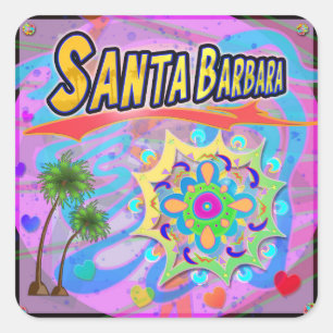 Cuadrada Pegatina de progreso verdadero de Santa Bárbara