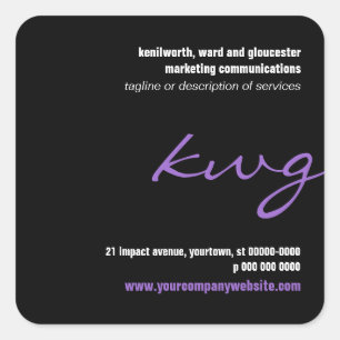 Cuadrada Pegatina de promoción de monograma liaco cursivo