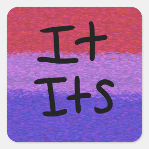 Cuadrada Pegatina de pronombres bisexuales it/its
