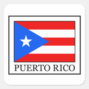 Cuadrada Pegatina de Puerto Rico