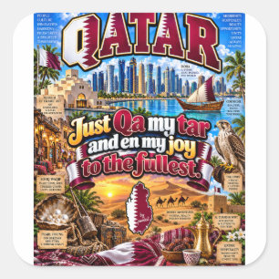 Cuadrada Pegatina de Qatar