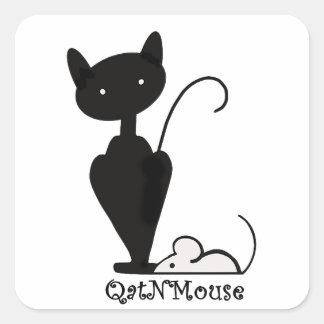 Cuadrada Pegatina de QatNMouse