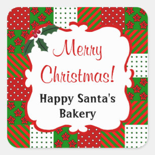 Cuadrada Pegatina de Quilt Navidades Personalizados