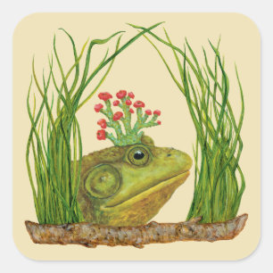 Cuadrada Pegatina de ranas torales