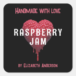Cuadrada Pegatina de Raspberry Jam Square